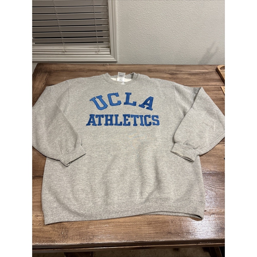 UCLA Bruins Crewneck AdidasSweatshirt Men's Lg Blue Embroidered Logo Pullover